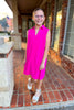 SSYS Kids Brynlee Crepe Collared Sleeveless Dress In Pink