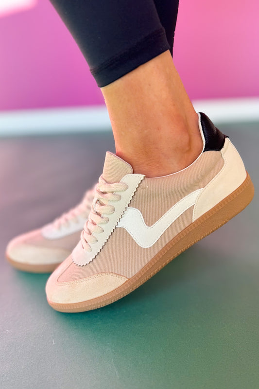 Neutral Canvas Contrast Classic Sneakers