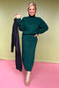 Dark Green High Neck Sweater Midi Skirt Set *FINAL SALE*