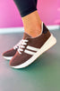 Chocolate Suede Lace Up Sneakers