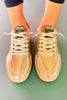 Vintage Havana Washed Gold Metallic and Chestnut Sneakers