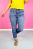 Lovervet By Vervet High Rise Single Cuff Straight Jeans