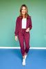 SSYS Mulberry Scuba Ruffle Neck Zip Jacket