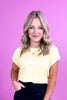 Yellow Round Neck Short Sleeve Relaxed Tee Top *FINAL SALE*