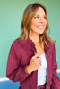 SSYS Mulberry Scuba Ruffle Neck Zip Jacket