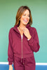 SSYS Mulberry Scuba Ruffle Neck Zip Jacket