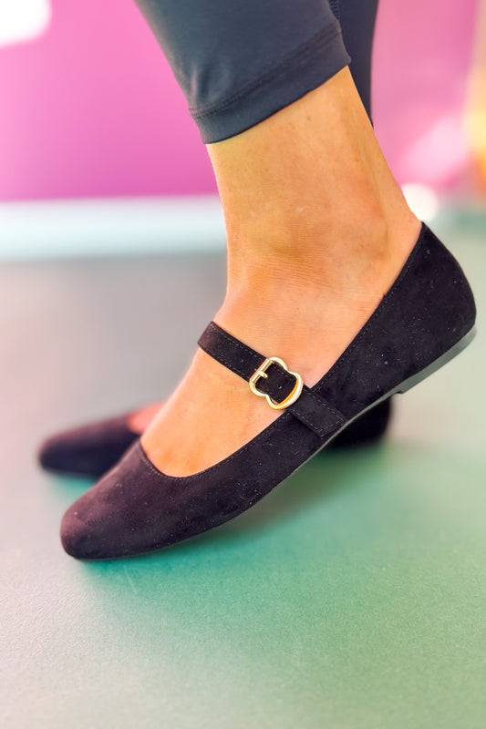 Black Suede Ballet Flats