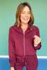 SSYS Mulberry Scuba Ruffle Neck Zip Jacket