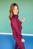 SSYS Mulberry Scuba Ruffle Neck Zip Jacket