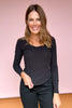 Black Ribbed Long Sleeve Top *FINAL SALE*