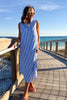 SSYS Saylor Sleeveless Preppy Shirt Dress In Blue