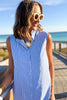 SSYS Saylor Sleeveless Preppy Shirt Dress In Blue