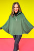 SSYS Marissa Fleece Lined Air Poncho In Hunter