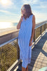 SSYS Saylor Sleeveless Preppy Shirt Dress In Blue