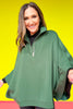 SSYS Marissa Fleece Lined Air Poncho In Hunter