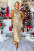 SSYS The Lane Wrap Sequin Skirt In Gold, ssys holiday, ssys the label, sequin, ssys sequins, holiday outfit, must have holiday, christmas outfit, party outfit, elevated holiday, sparkly outfit, chic outfit,ssys by mallory fitzsimmons