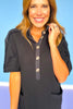 Black Waffle Knit Half Button Dress *FINAL SALE*