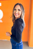 SSYS Cece Knit Puff Long Sleeve Top In Black