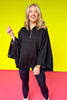 SSYS Marissa Fleece Lined Air Poncho In Black