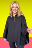 SSYS Marissa Fleece Lined Air Poncho In Black