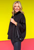 SSYS Marissa Fleece Lined Air Poncho In Black