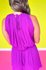 Plum Elastic Waist Draped Romper *FINAL SALE*