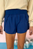 Navy High Waisted Split Hem Zipper Back Pocket Shorts *FINAL SALE*