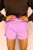 Lavender High Waisted Split Hem Zipper Back Pocket Shorts *FINAL SALE*