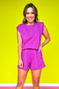 Light Plum French Terry Sleeveless Top Short Set *FINAL SALE*