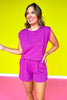 Light Plum French Terry Sleeveless Top Short Set *FINAL SALE*