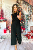  SSYS The Gracie Sleeveless Jumpsuit In Black Shimmer, ssys holiday, ssys the label, jumpsuit, ssys jumpsuit, holiday outfit, must have holiday, christmas outfit, party outfit, elevated holiday, outfit, chic outfit,ssys by mallory fitzsimmons