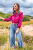 SSYS Marilyn Peter Pan Eyelet Top In Maroon