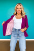 SSYS Allie Contrast Liner Blazer In Plum