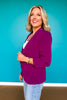 SSYS Allie Contrast Liner Blazer In Plum