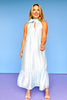 Light Blue Bow Halter Sleeveless Maxi Dress *FINAL SALE*