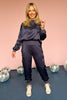  Midnight Blue Pull On Satin Cargo Joggers, jogger, must have pants, must have style, street style, fall style, fall fashion, fall pants, elevated style, elevated pants, mom style, shop style your senses by mallory fitzsimmons, says by Mallory Fitzsimmons