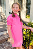 SSYS Kids Dahlia Smocked Short Sleeve Dress in Hot Pink