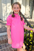 SSYS Kids Dahlia Smocked Short Sleeve Dress in Hot Pink