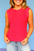 Ruby Stripe Ruffle Trim Sleeveless Top
