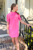 SSYS Kids Dahlia Smocked Short Sleeve Dress in Hot Pink
