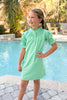 SSYS Kids Dahlia Smocked Short Sleeve Dress in Seafoam