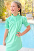 SSYS Kids Dahlia Smocked Short Sleeve Dress in Seafoam