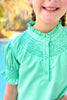 SSYS Kids Dahlia Smocked Short Sleeve Dress in Seafoam