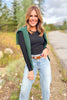 SSYS Ribbed Crew Neck Long Sleeve Top In Black
