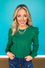 SSYS Shelley Long Puff Sleeve Top In Spruce