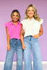 White Collared Button Down Puff Sleeve Top *FINAL SALE*