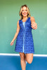 SSYS Scuba Romper Dress In Blue Animal