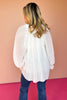  Off White Button Up Collared Pleated Sleeve Top, silky top, office top, must have top, must have style, fall style, fall fashion, elevated style, elevated style, mom style, shop style your senses by mallory fitzsimmons, ssys by mallory fitzsimmons