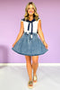 Denim Pleated Skirt