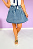 Denim Pleated Skirt